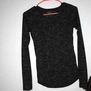 Black, grey, white heathered long sleeve